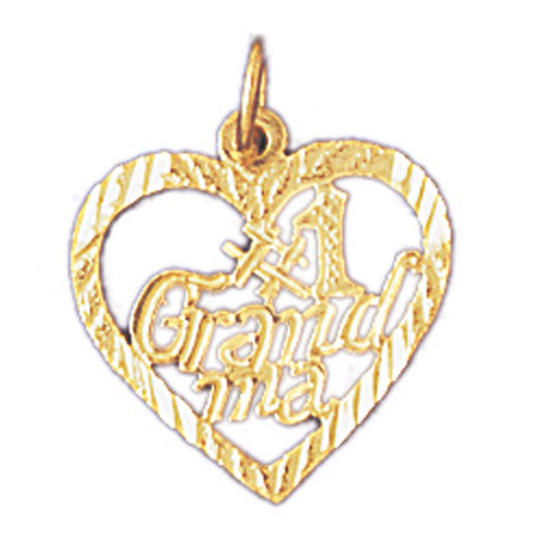 14k Yellow Gold Grandma Charm