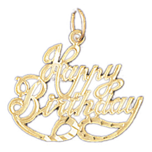 14k Yellow Gold Happy Birthday  Charm