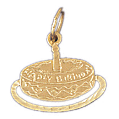 14k Yellow Gold Birthday Cake Charm