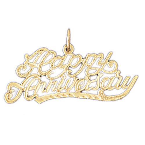 14k Yellow Gold Happy Anniversary Charm