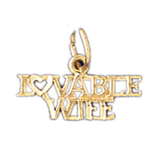 14k Yellow Gold Lovable Wife Charm