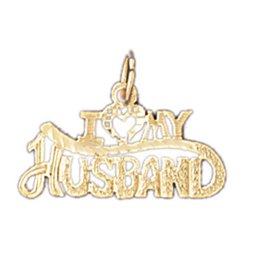 14k Yellow Gold I Love My Husband Charm