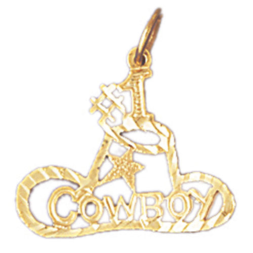 14k Yellow Gold #1 Cowboy Charm