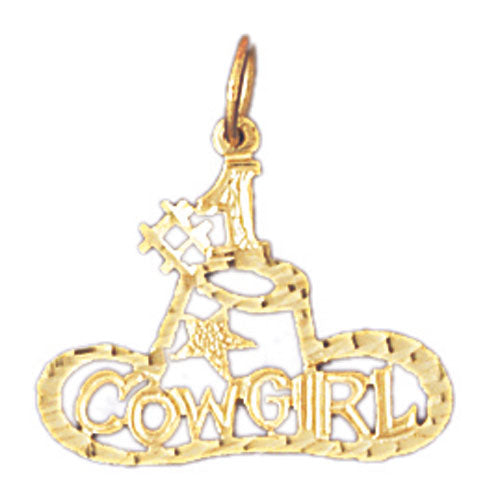 14k Yellow Gold #1 Cowgirl Charm