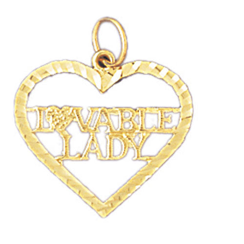 14k Yellow Gold Lovable Lady Charm