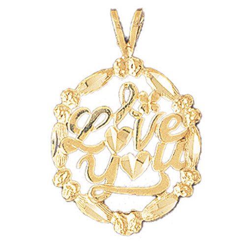 14k Yellow Gold I Love You Charm