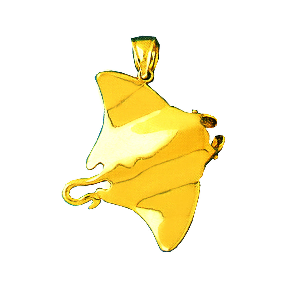 14k Yellow Gold Stingrays 3-D Charm