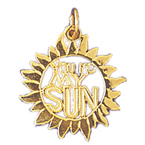 14k Yellow Gold You're My Sun  Charm