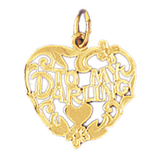 14k Yellow Gold To My Darling Charm