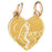 14k Yellow Gold Breakable Heart Lovers Charm