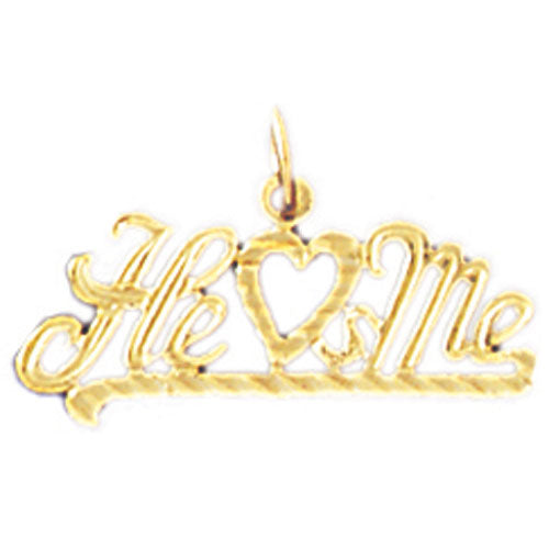 14k Yellow Gold He Love's Me Charm