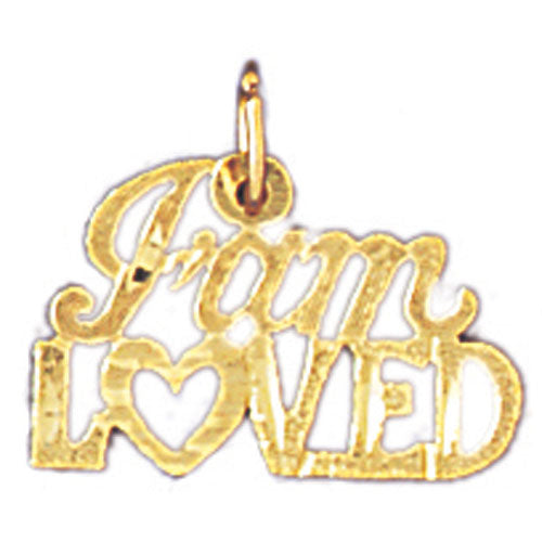 14k Yellow Gold I am Loved Charm