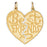 14k Yellow Gold Breakable Best Friend Heart Charm