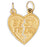 14k Yellow Gold Breakable Best Friend Heart Charm