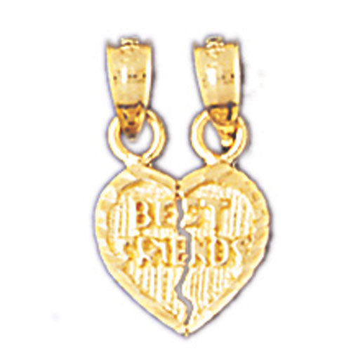 14k Yellow Gold Breakable Best Friend Heart Charm