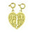 14k Yellow Gold Breakable Best Friend Heart Charm