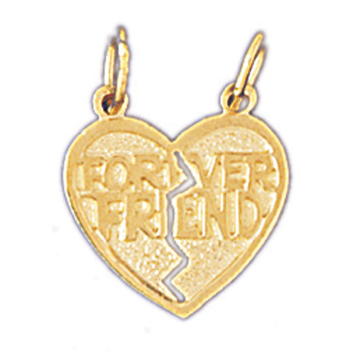 14k Yellow Gold Breakable Forever Friend Heart Charm