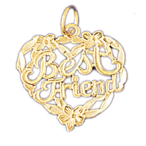 14k Yellow Gold Best Friend Charm