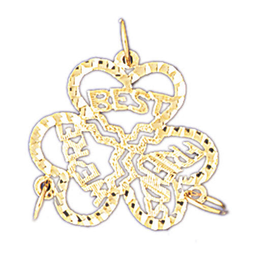 14k Yellow Gold We're Best Friends Charm