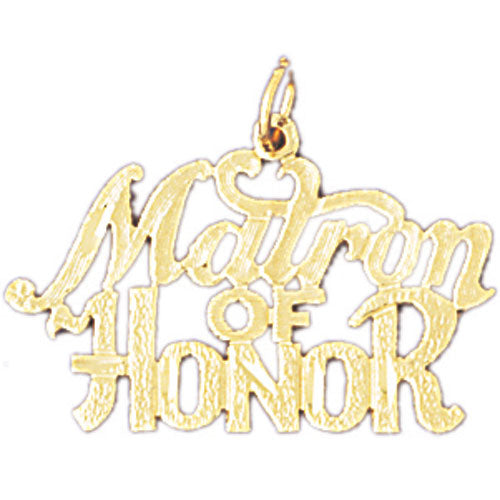 14k Yellow Gold Matron Of Honor Charm