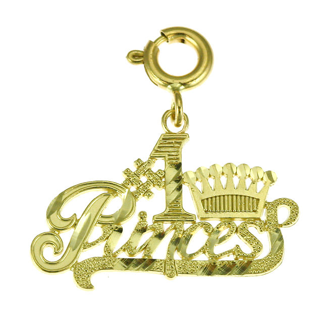 14k Yellow Gold #1 Princess  Charm