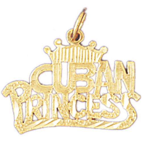 14k Yellow Gold Cuban Princess Charm