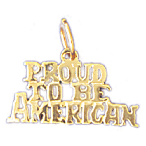 14k Yellow Gold Proud To Be American Charm