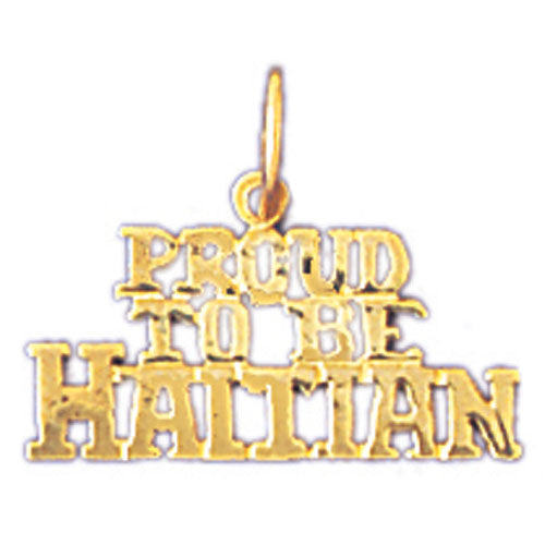 14k Yellow Gold Proud To Be Haitian Charm