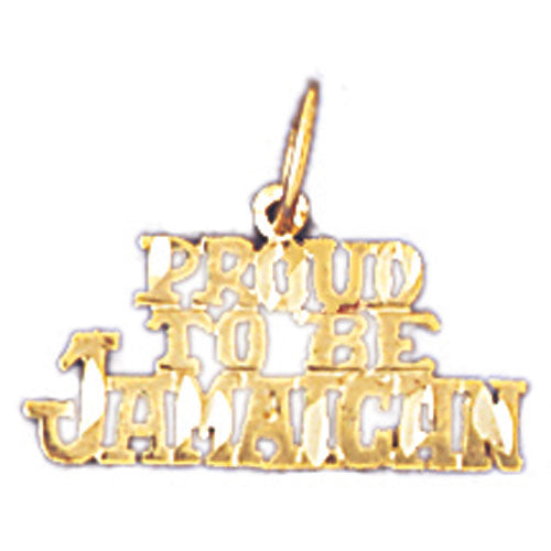 14k Yellow Gold Proud To Be Jamaican Charm