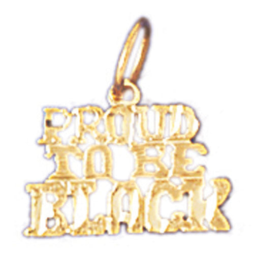 14k Yellow Gold Proud To Be Black Charm