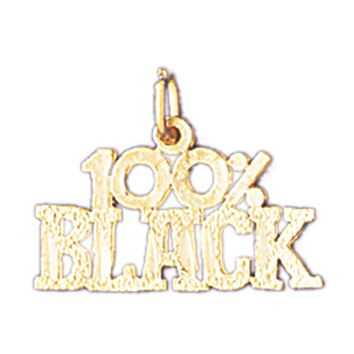 14k Yellow Gold 100% Black Charm