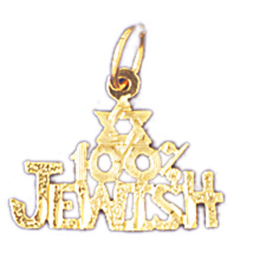 14k Yellow Gold 100% Jewish Charm