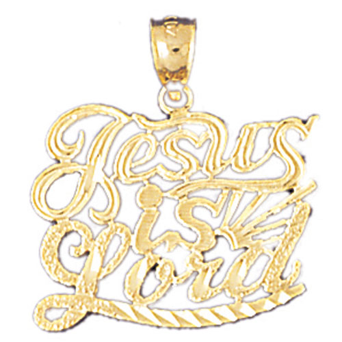 14k Yellow Gold Jesus Is Lord Charm