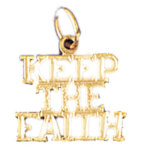 14k Yellow Gold Keep The Faith Charm