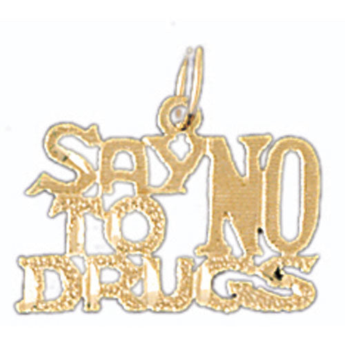 14k Yellow Gold Say NO to drugs Charm