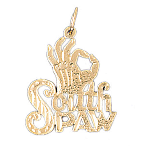 14k Yellow Gold South Paw Charm