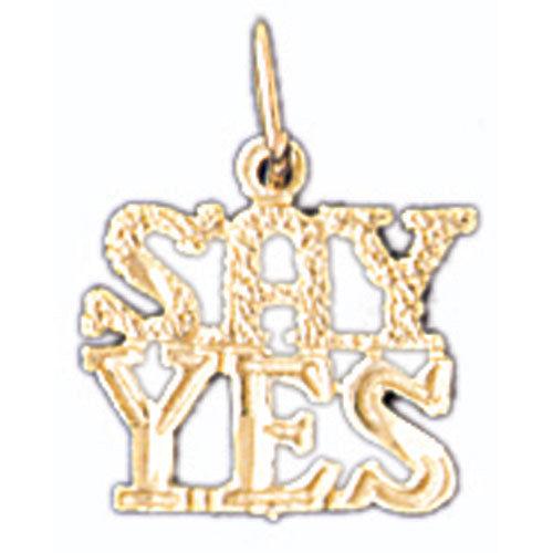 14k Yellow Gold Say Yes Charm