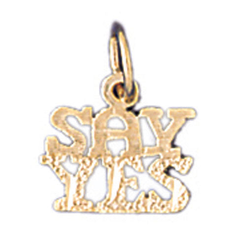 14k Yellow Gold Say Yes Charm