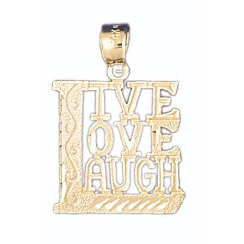 14k Yellow Gold Live Love Laugh Charm