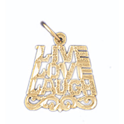 14k Yellow Gold Live Love Laugh Charm