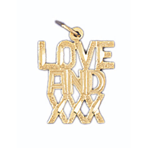 14k Yellow Gold Love and XXX Charm