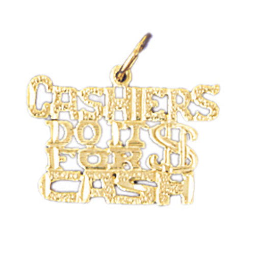 14k Yellow Gold Cashiers do it for cash Charm