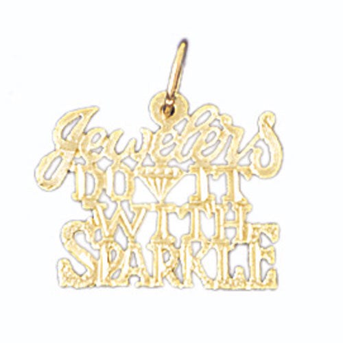 14k Yellow Gold Jewelers do it with sparkle Charm
