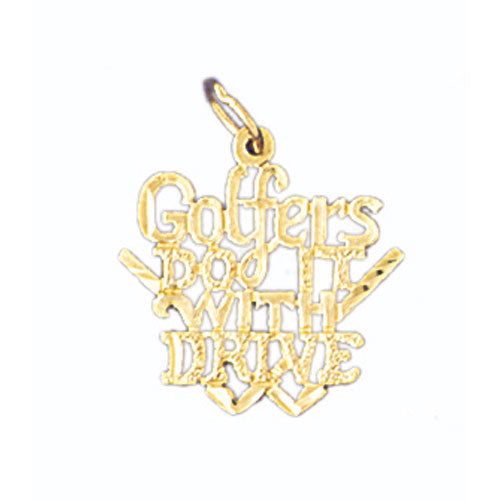 14k Yellow Gold Golfers do it with drive Charm