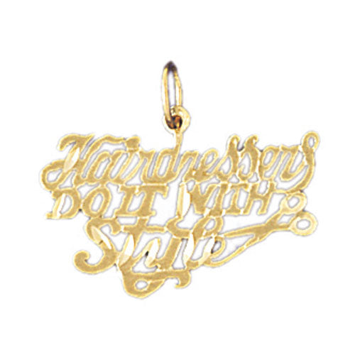 14k Yellow Gold Hairdressers do it with style Charm