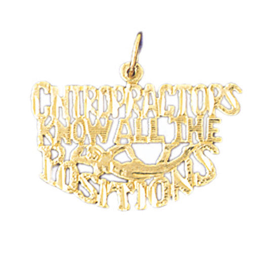 14k Yellow Gold Chiropractors know all the positions Charm