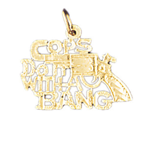 14k Yellow Gold Cops do it with a bang Charm