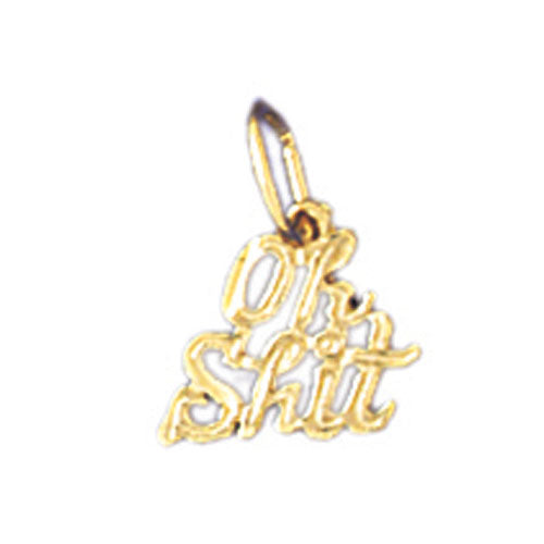 14k Yellow Gold Oh Shit Charm