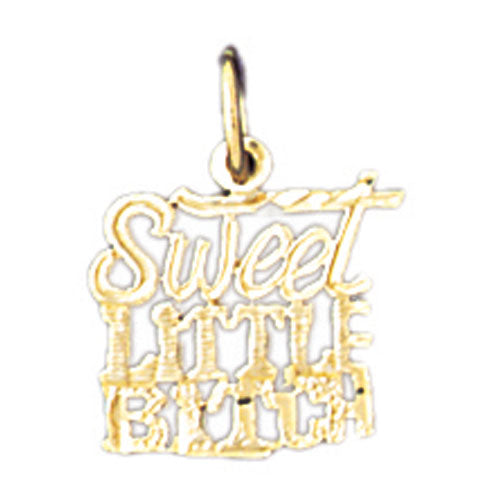 14k Yellow Gold Sweet little bitch Charm