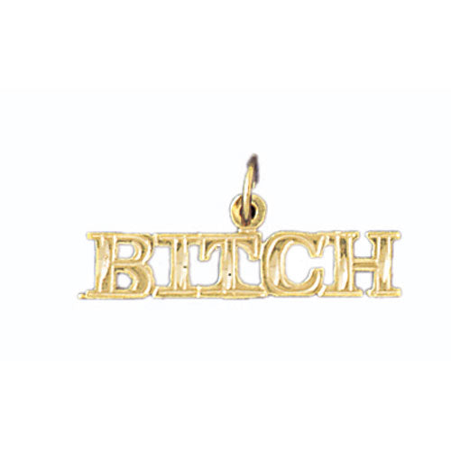 14k Yellow Gold BITCH Charm